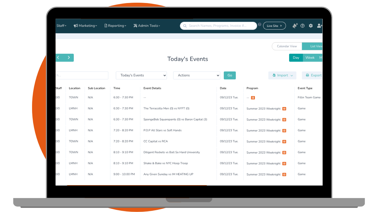 Correct Mac Template Orange Circle Off Center Event Schedule