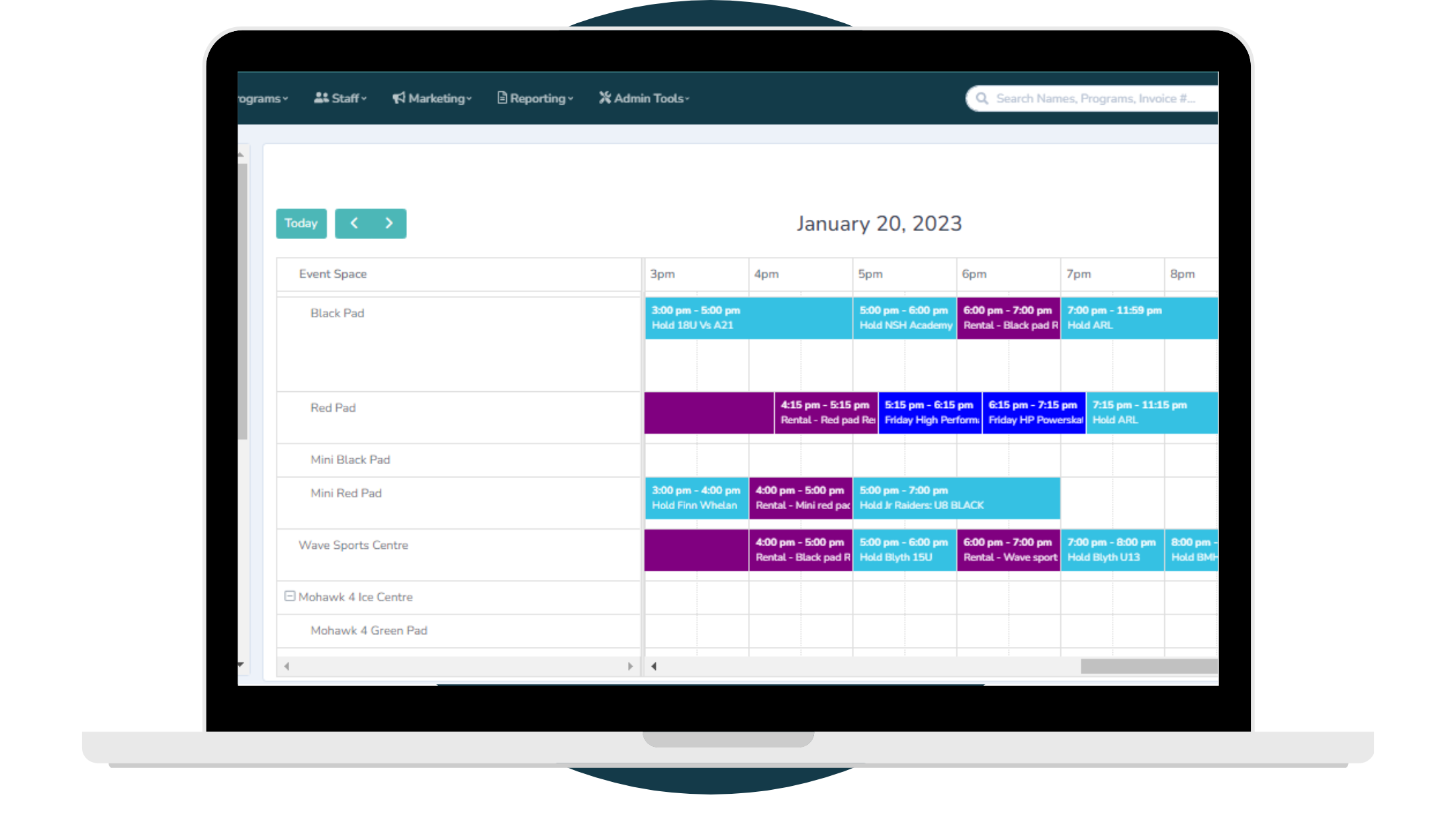 Correct Mac Template with Blue Circle Back-End Bookable Calendar