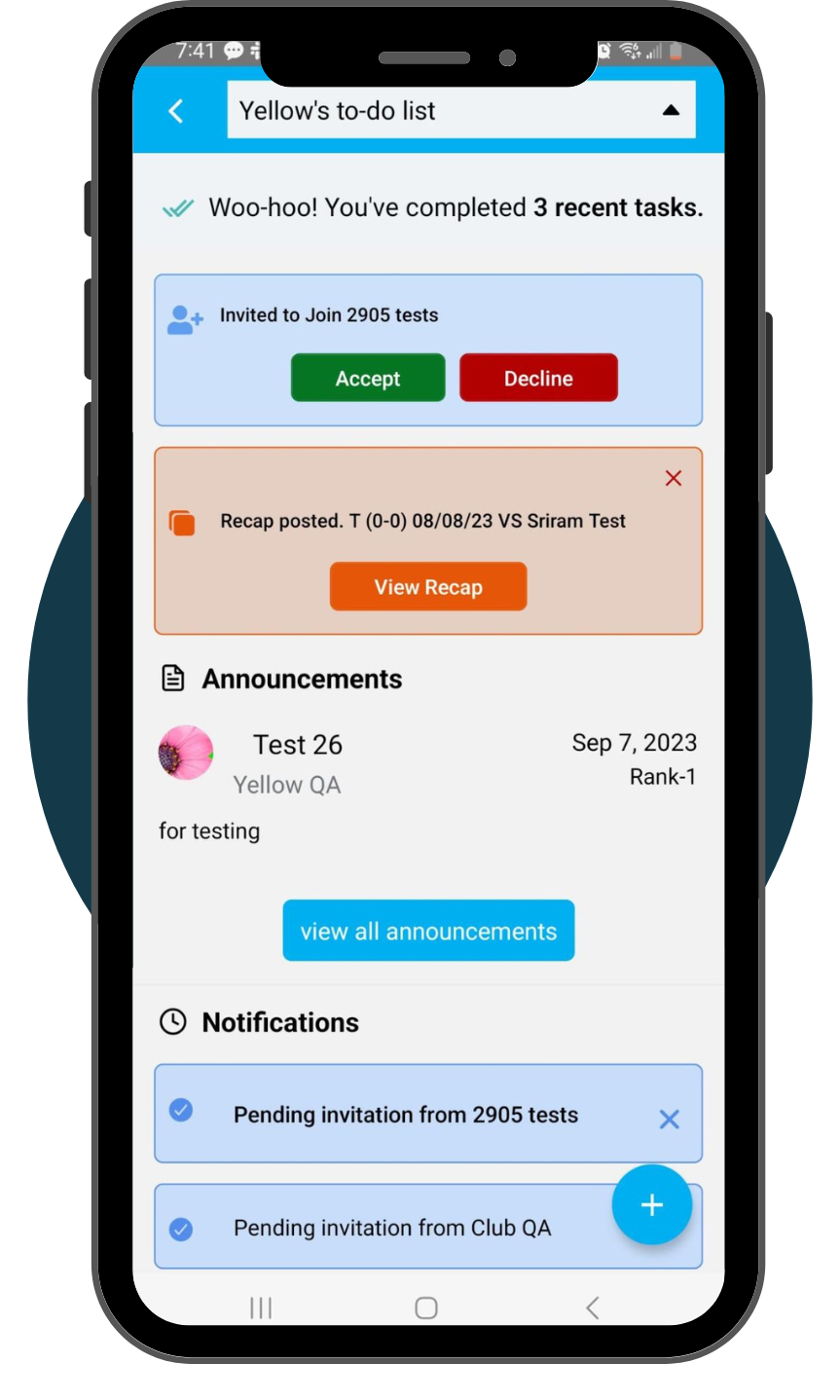Correct Mobile Template Blue Circle App To-Do