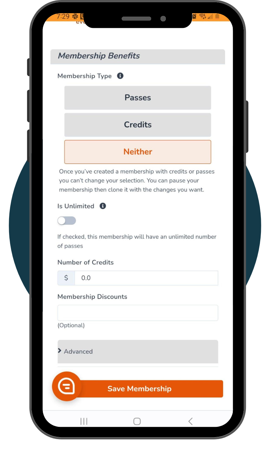Correct Mobile Template Blue Circle Memberships