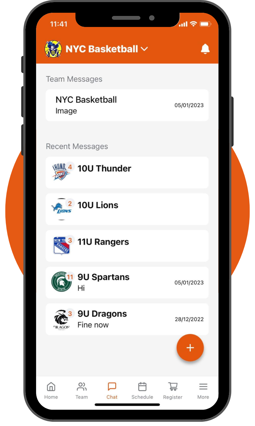 Correct Mobile Template Orange Circle Messaging 1