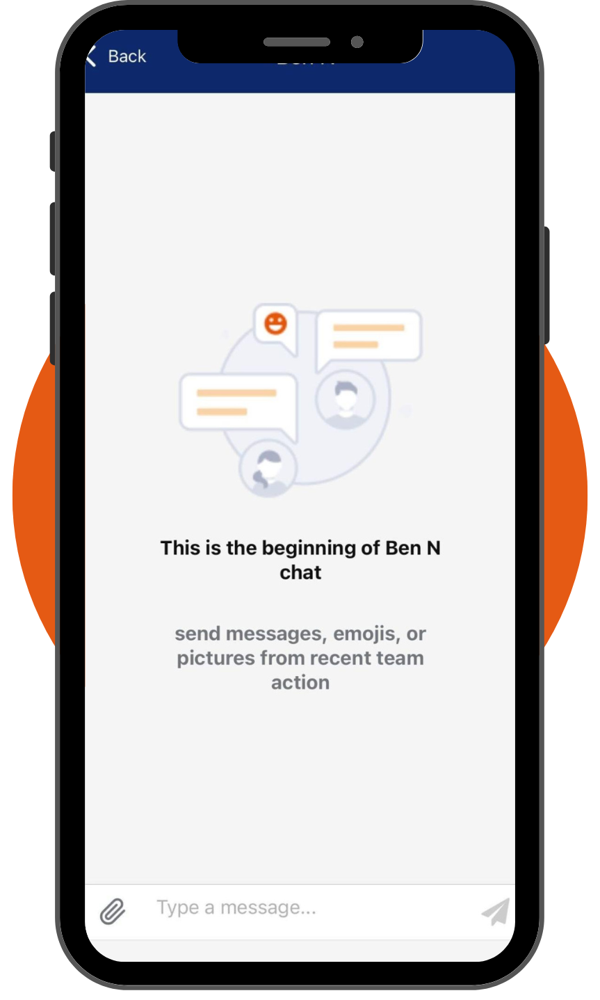 Correct Mobile Template Orange Circle Messaging 2