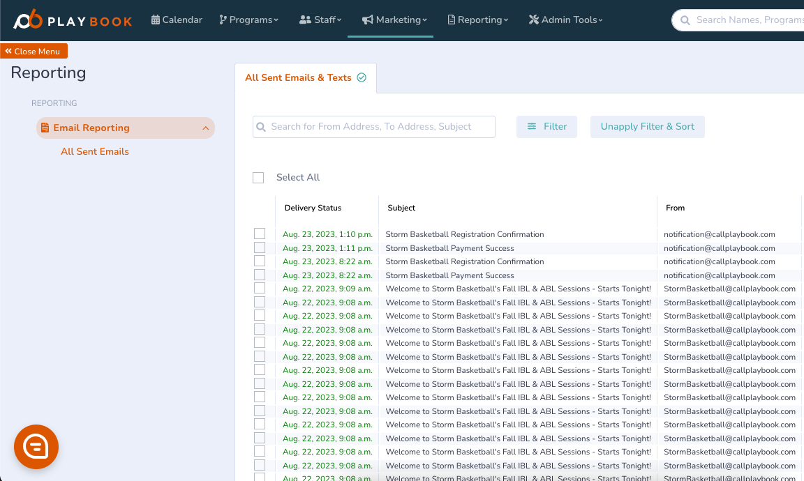 Marketing Sent EmailsEmail Tracking